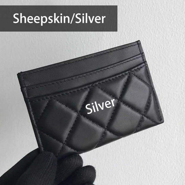 Fast Welivery Luxury Brand High Quality Leather Card Holder Diamond Pattern Unisex Wallet Caviar Sheepskin Classic Coin Purse