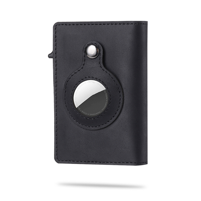 Genuine Leather RFID Metal Tactical Badge Card Holder Men Wallets Slim Thin Mini Wallet Male Smart Minimalist Walet for Men 2022