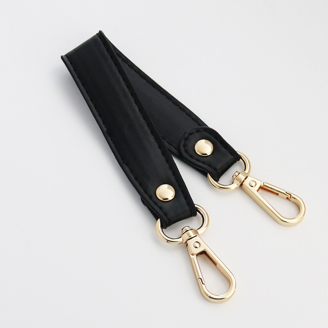 Lady PU Leather Shoulder Strap Black Handbag Strap Bag Bags DIY Handle Replacement Bag Short Straps Bags Accessories 28cm