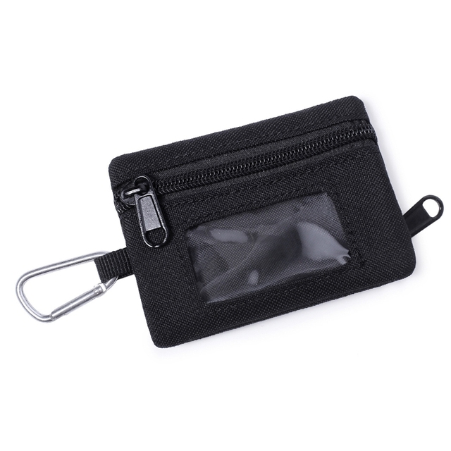 Unisex Mini Coin Purse With D-buckle Card Key Holder Clutch Bag Women Men Casual Travel Zipper Waist Bag Portable Change Purse