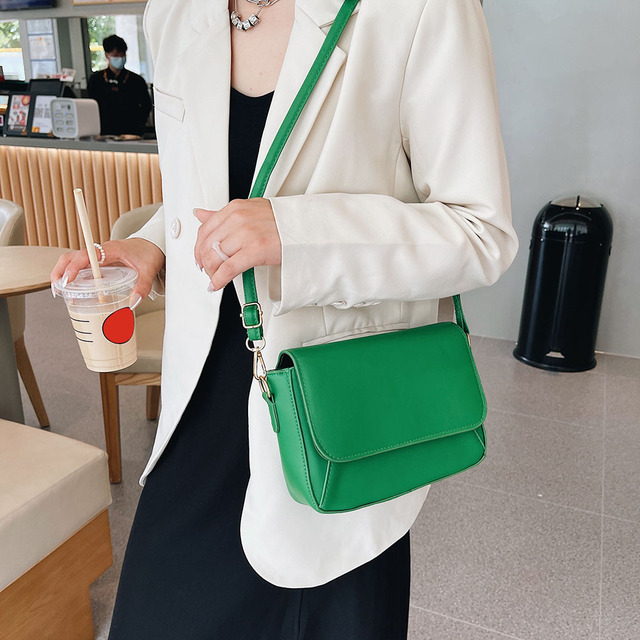 Women Bag Fashion PU Leather Crossbody Shoulder Female Messenger Bag Solid Color Flap Bags Purse For Women 2021 New