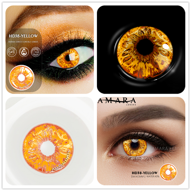 Amara Colored Contact Lenses For Eyes Anime Cosplay Colored Lenses Blue Purple Multicolor Contact Lenses Makeup Beauty