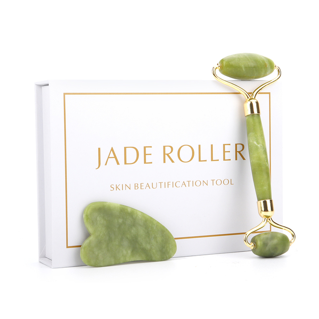 Natural Facial Massager Gua Sha Scraper Double Headed Jade Roller Jade Roller Skin Care Rose Quartz Face Massager Face Lifting Health Beauty Tools