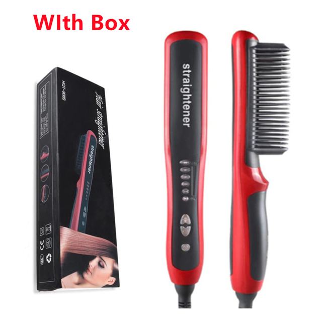 ASL-908 Hair Straightener 2022 Durable Electric Straight Hair Beard Comb Brush Heated Ceramic Hair Straightener Brush EU Plug