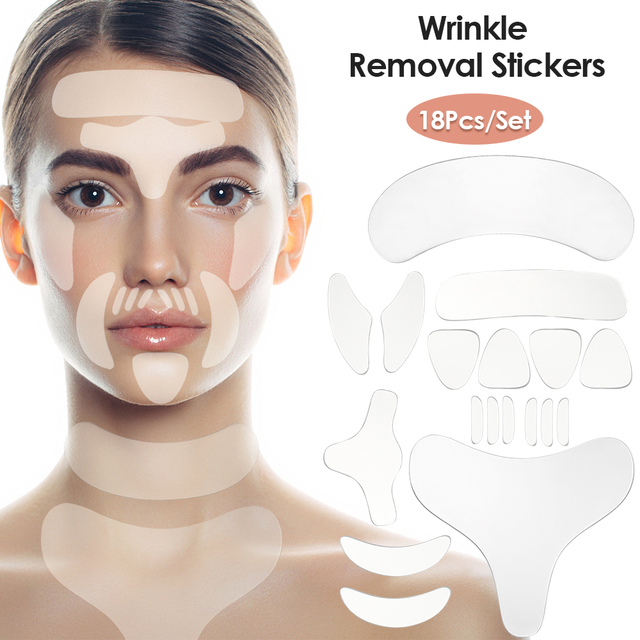 Reusable Silicone Wrinkle Removal Sticker Face Forehead Neck Eye Sticker Pad Anti Aging Patch Face Lifting Mask Skin Care Tools