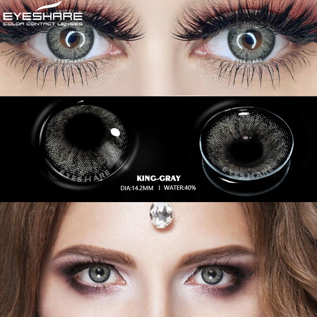 Ishihair Colored Contact Lenses 1 Pair Beauty Eye Yearly Colored Lenses Cosmetic Contacts Lenses Eye Color Black/Chocolate