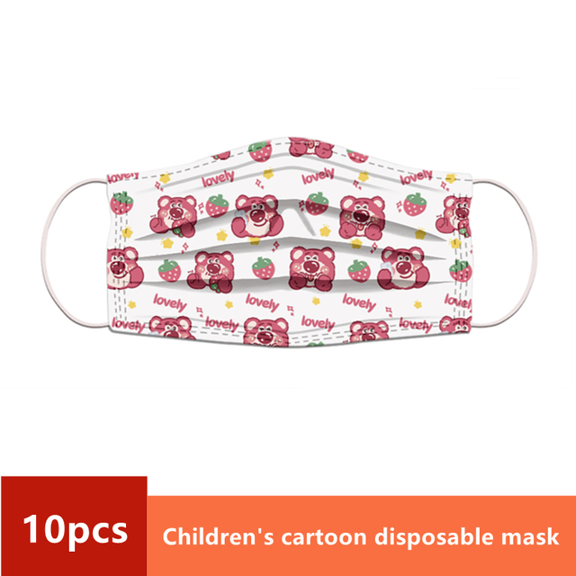 Disney Children's Mask Spider-Man Marvel Avengers Character Disposable Face Mask Cartoon Hero Pattern Lilo and Stitch Pixar Dust Cover