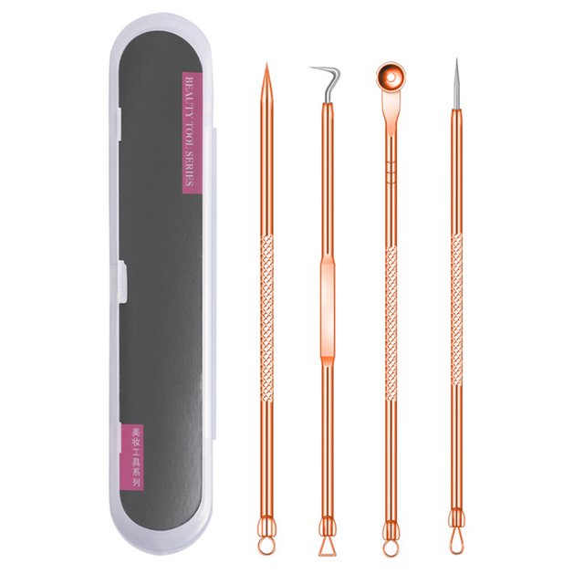 Acne Blackhead Remover Needle Blackhead Tool Kit Tweezers Pimple Extractor Stainless Steel Black Spot Removal Face Skin Care Tool