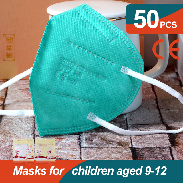 10-100pcs kids mask kn95fan kids ffp2fan child ce masque washable children fabric mask fpp2 kn95 mascarillas niños