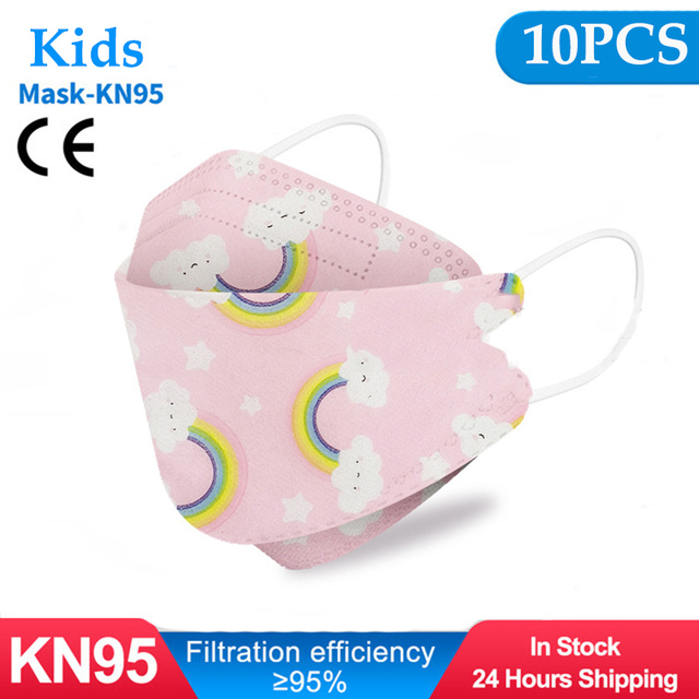 10-50pcs fpp2fan Kid Fish Cartoon kn95fan 4 Protective Layer fpp2 Approved Mask Breathing Mouth Mask KN95 Mascarilla Infantil