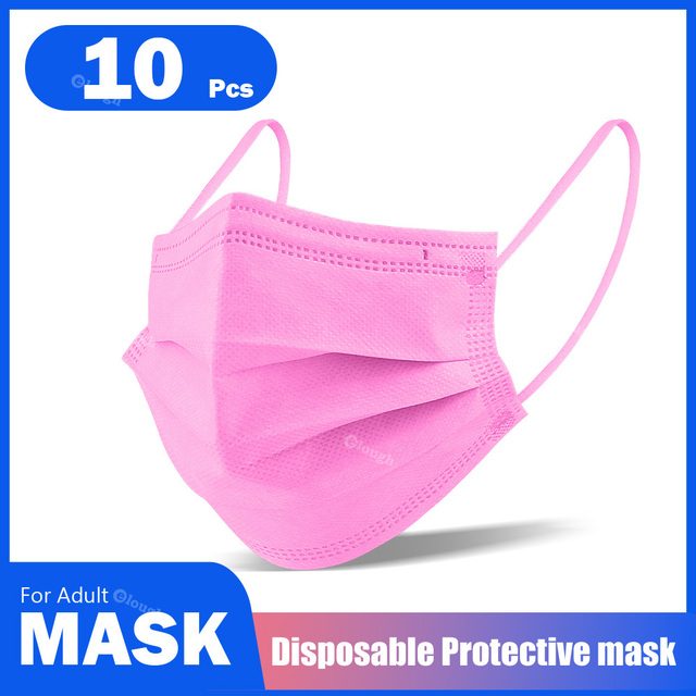 Adult Disposable Colorful Mouth Mask 3 Layers Protective Face Masks mascarillas quiurgicas mascarillas desechables