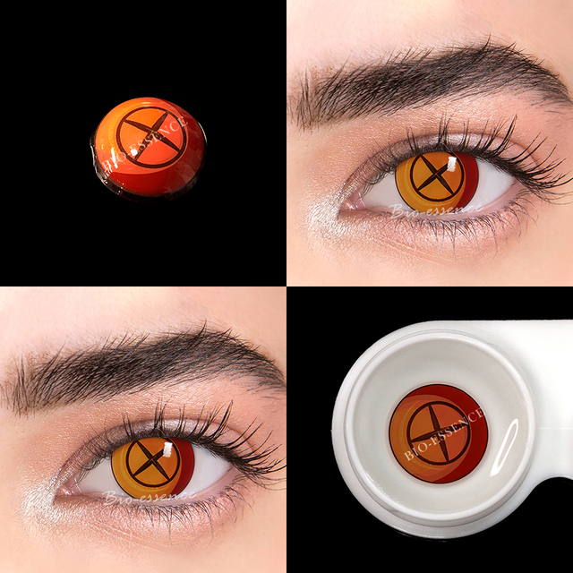 Bio-Essence 1 Pair Cosplay Colored Contact Lenses Anime Eyes Accessory Chainsaw Man Makima Cosplay Red Lenses Anime Lenses