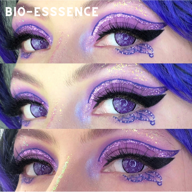 Bio-essence 1 Pair Purple Lenses Cosplay Colored Contact Lenses For Eyes Anime Accessory Shinobuko Lenses Demon Slayer Anime Lens