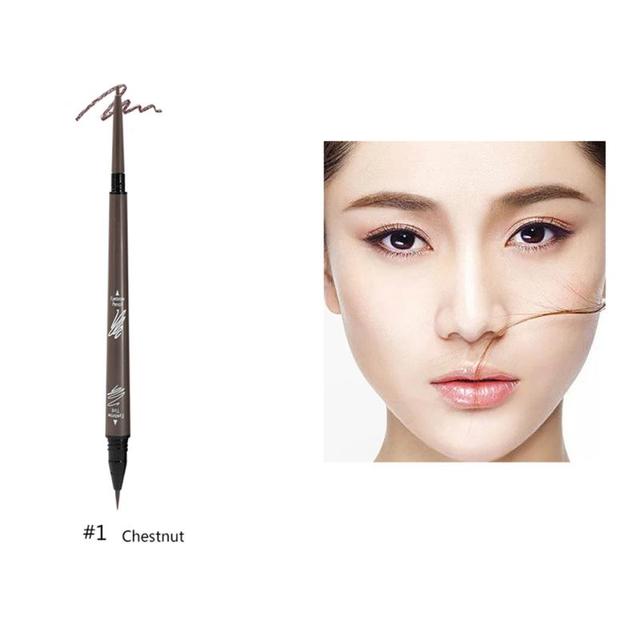 Double Head Natural Brown Eyes Makeup Eyebrow Pencil Eyebrow Crayon Liquid Long Lasting Waterproof Sweat Resistant Cosmetic TSLM1