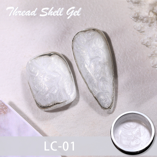 LILYCUTE Thread Shell Nail Gel Polish 7ml Pearl Shell Semi Permanent UV Gel Base Top Coat Popular in Autumn and Winter