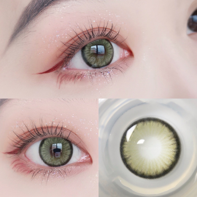 Bio-essence 1 Pair Colored Eye Contact Lenses Blue Lens Green Eye Lens Natural Eye Contact Lens Gray Fashionable Lens