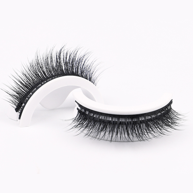 1 Pair - Reusable Self Adhesive False Eyelashes Glue Free Fake Eye Lashes Easy to Wear Fluffy Eyelash Extension Makeup Tool