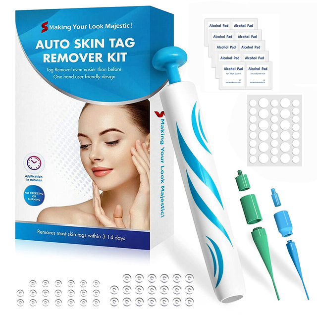 2 in 1 Micro Skin Tag Remover Device Standard and Micro Skin Tag Removal Kit Mole Wart Removal for Adults Facial Care Beauty Tools