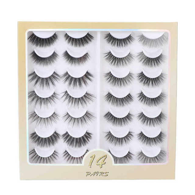 Wispy False Eyelashes Thick Long False Eyelashes 14 Pairs Comfortable For Stage Party Date