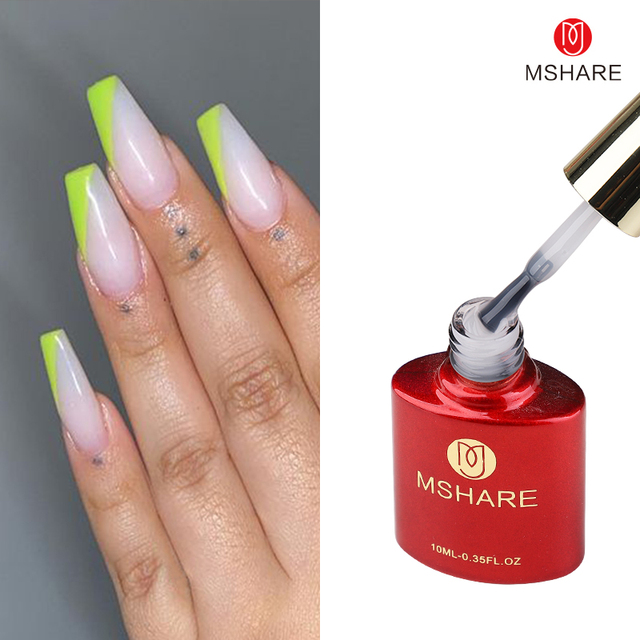 MSHARE Light Brown Nail Builder Liquid Gel In Bottle Nail Extension Quick Build Clear Led UV Gel 10ml