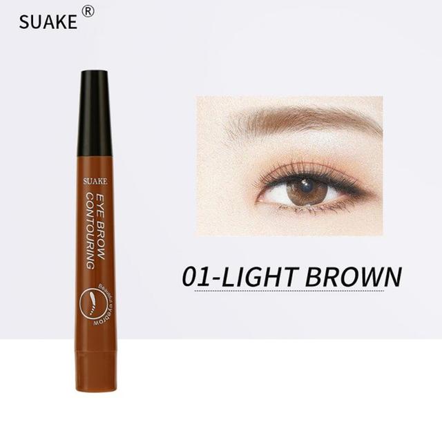 Four Heads Eyebrow Pencil Waterproof Sweat-proof Liquid Eyebrow Pencil Non-fading 4-fork Eyebrow Pencil Makeup TSLM1