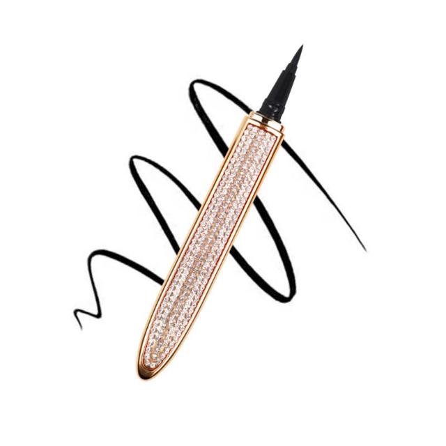 Magic Self Adhesive Eyeliner Pen Glue-Free Magnetic Paste False Eyelashes Waterproof Diamond Bling Black Eye Liner Makeup 1