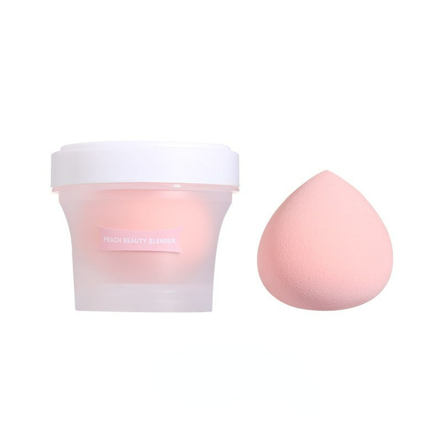 1pc Peach High Quality Portable Makeup Sponge With Box Powder Puff Foundation Bevel Cutting Tools Free Shipping Makeup Sponges