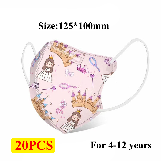 50pcs Children Masks Kn95 N95 Respirator Mascarillas Dust Reusable 4 Layers Animal Print 3D Cartoon Children Girls Boys CE KN95 Mask