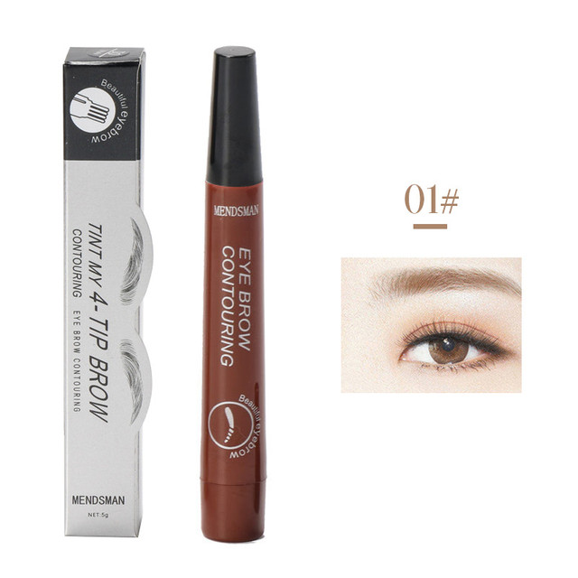 Four heads eyebrow pen long-lasting liquid waterproof anti-sweat eyebrow quick-drying pen eyes makeup beauty tools