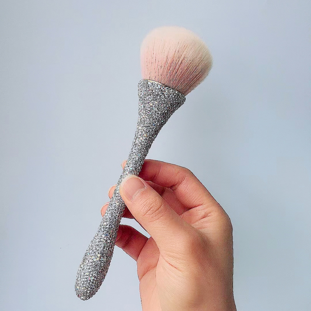 Loebig Luxury Diamond Makeup Brushes Set Shiny Loose Powder Foundation Blush Highlighter Brush Women Face Beauty Tools