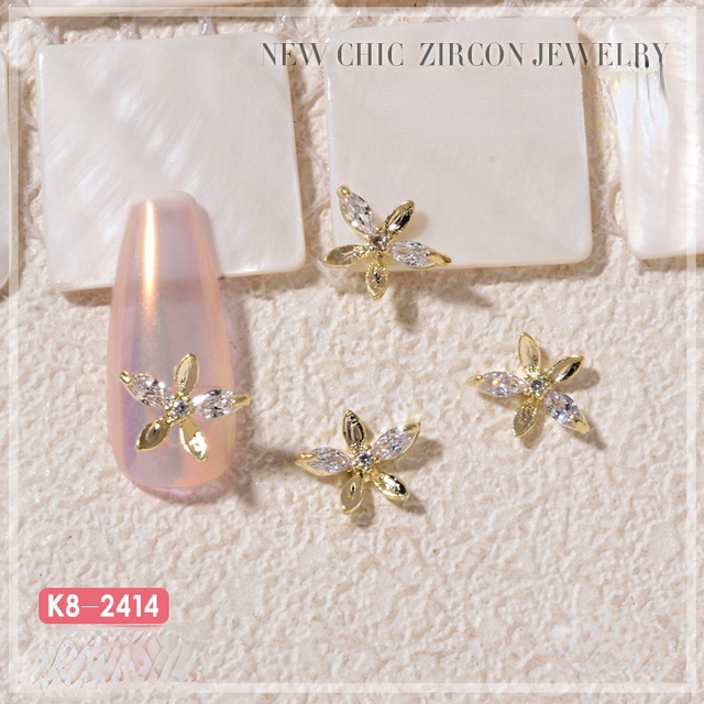 Nail Art Zircon Jewelry Bowknot Pearl Accessories Explosive Flower Color Preserved Decorative Diamond Nail