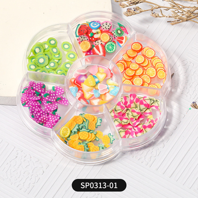 1 Box of 7 Nail Art Decorations Bow Aurora Bear Butterfly Rhinestone Pearl Mixed Set Box DIY Nail Decoration designer charms