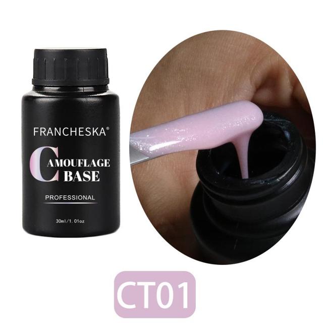 Franeska - Semi-Permanent Gel Nail Polish, Gloss, Clear, Nail Art, Varnish Base, 30ml, TSLM1