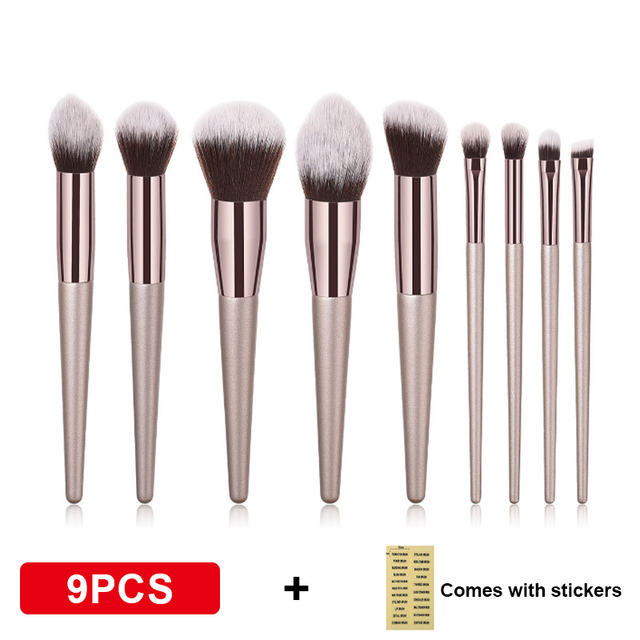 Hot Champagne Makeup Brushes Set for Cosmetics Foundation Powder Blush Eyeshadow Kabuki Blending Face Beauty Makeup Tool