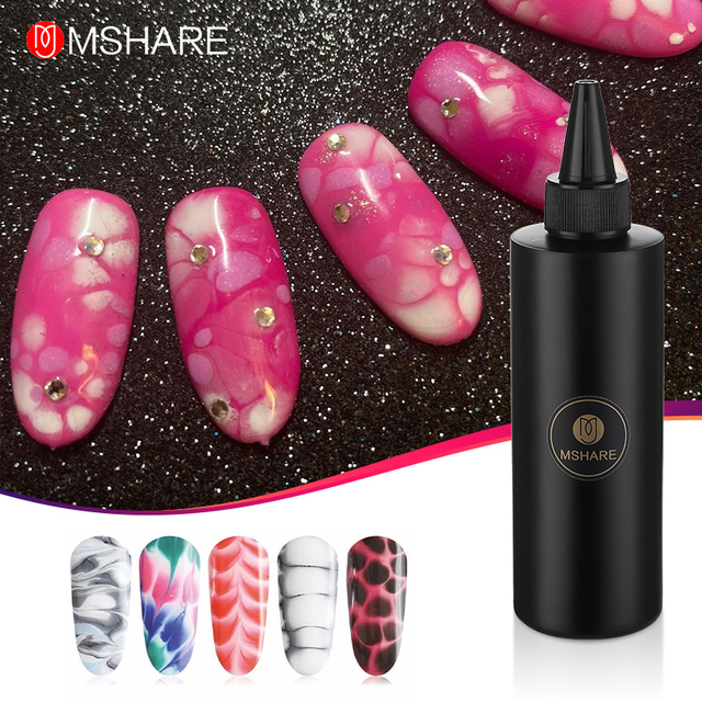 MSHARE Blooming Gel Blossom Soak Off UV Watercolor Flower Smudge Bubble Smoke Ink Effect Nail Polish Lacquer 250g