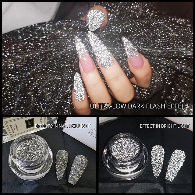 Born Pretty Reflective Glitter Powder Bright Light Shining Nail Chrome Pigment Dust Powder Nail Decoration for Gel Polish