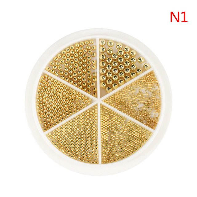 Nail Art Small Hard Caviar Beads Mix Size 3D Design Manicure Jewelry DIY Rhinestone Nail Decoration Crystal DIY Manicure Tools