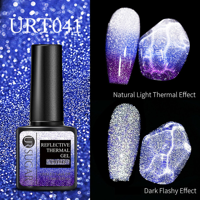 UR Sugar Glitter Thermal Gel Nail Polish Reflective Purple Blue Nail Gel Semi Permanent Varnish Soak Off UV Gel All For Manicure