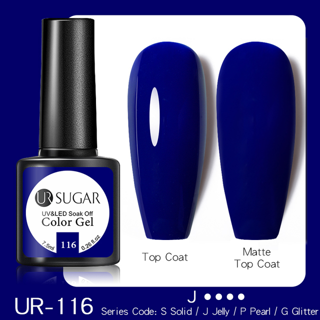 UR SUGAR 7.5ml Blue Purple Dark Color Gel Nail Polish Long Lasting Hybrid for Base MatteTop Coat Soak Off UV LED Nail Art Gel