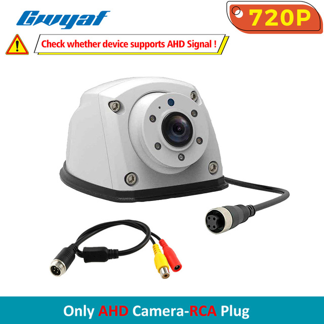 Gwyaf White Trailer Truck Camera AHD 720P Mini Front/Side Reverse Camera Wide View Angle Fifth Wheel/RV Camping Parking Camera