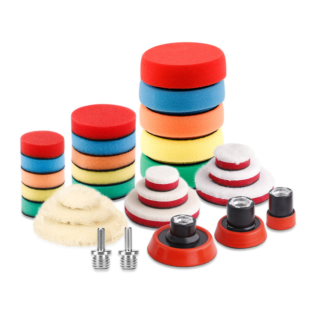 (Wholesale 1 set and 5 sets) SPTA 1 inch 2 inch 3 inch polishing pad set pad wool waxing sponge car polish buffing pad