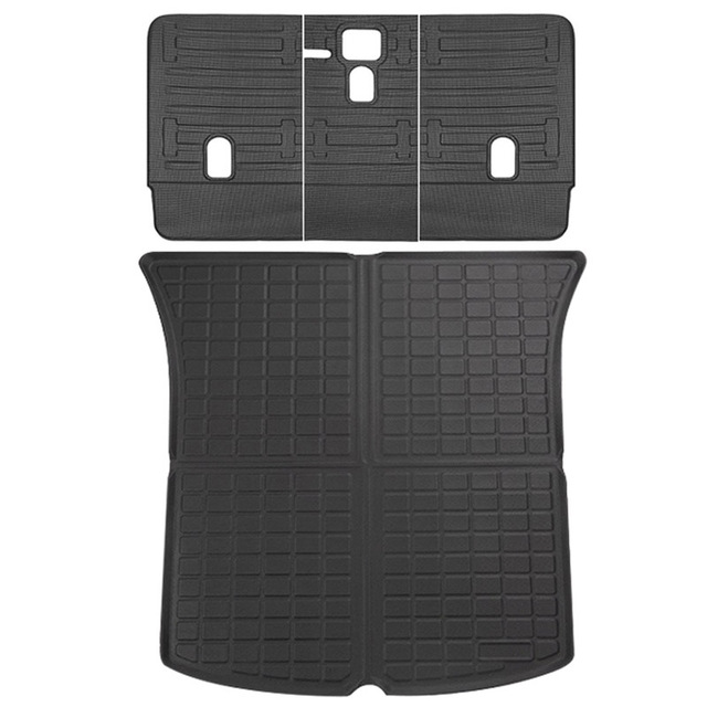 For Tesla Model Y 2022 2021 2020 Rear Seats Back Protector Anti-kick Pad TPE Seat Cover & Trunk Mats Car Boot Mat Cargo Liner