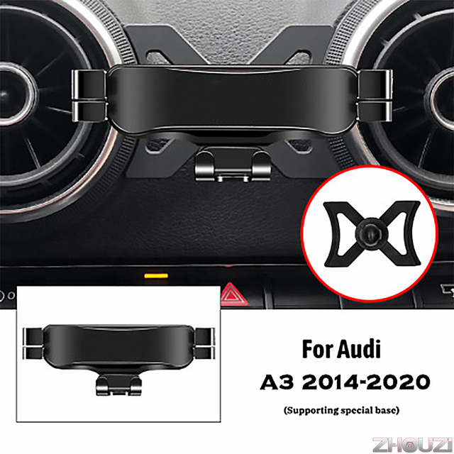 For Audi A3 S3 8V 2014-2020 Mobile Phone Holder Air Outlet Clip GPS Navigation Car Accessories