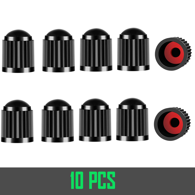 10/25/50/100pcs Black Tire Valve Caps, With Rubber O-Ring, Universal Stem Caps For Cars Bike, Bike, Truck, Motorcycle