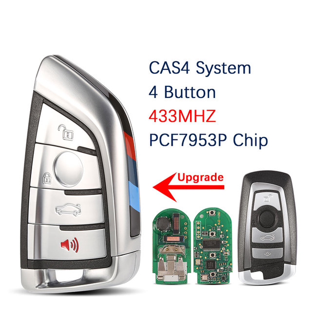 Whatsky New Upgrade 4 Buttons Car Remote Key 315/433/868MHz PCF7953 Chip for BMW CAS4 CAS4+ System F30 F20 F10 X5 X6 Smart Key