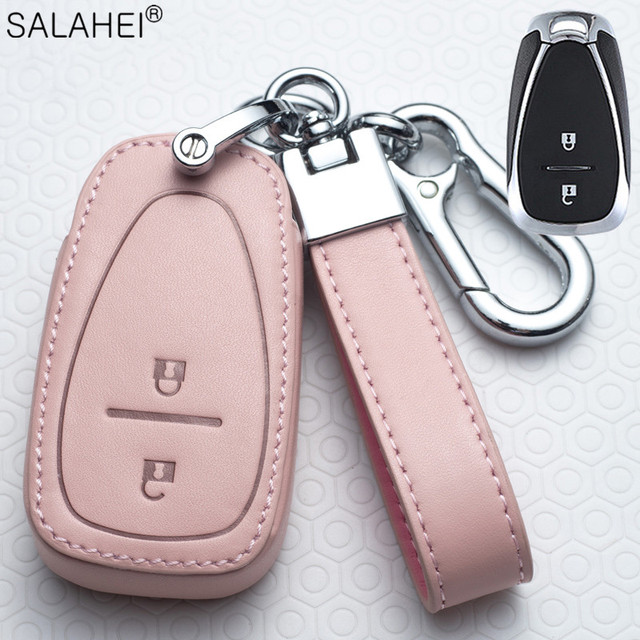 Leather For Car Key Case Auto Key Protection Cover For Chevrolet New Malibu XL Equinox Car Holder Shell Car Styling Accessories