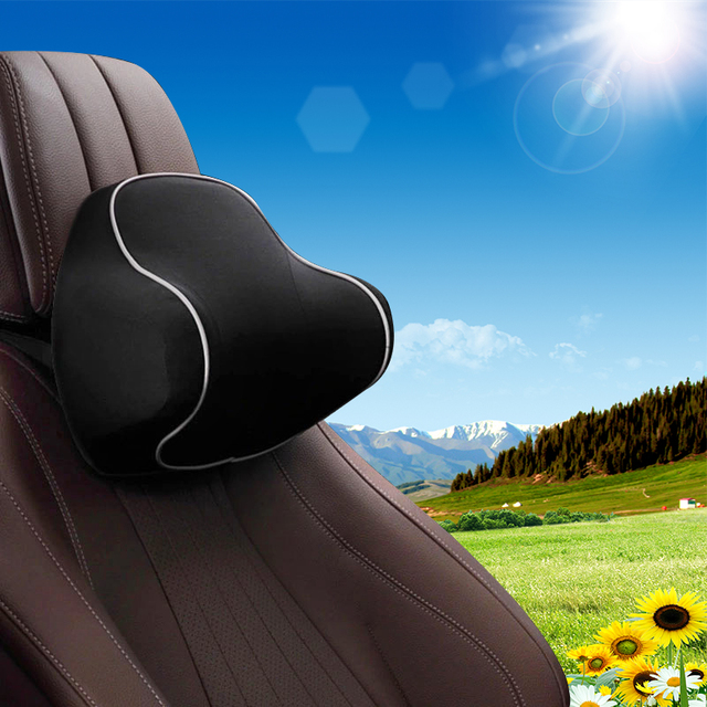 Car Neck Pillow Neck Pillow Lumbar Support Back Cushion Set Erognomic Design Fit Muscle Pain/Stress Relief for Car Seat