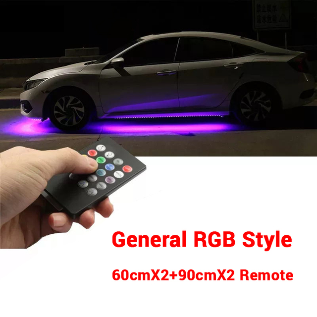 LED Car Underwater Lights Remote/APP Control Chassis Neon Lights RGB Flexible Strips Atmosphere Lamp Underwater System