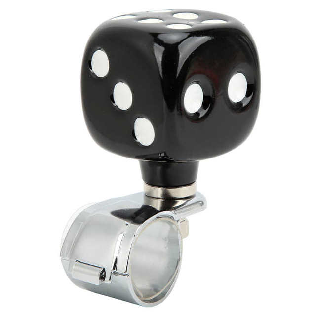 Steering Wheel Suicide Knob Creative Design Dice Shape Prevent Fatigue Power Handle Spinner Smooth Surface For Car Trucks