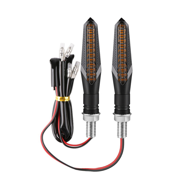 2pcs Motorcycle LED Turn Signals Indicator 12V Amber Flasher Arrow Signals Light